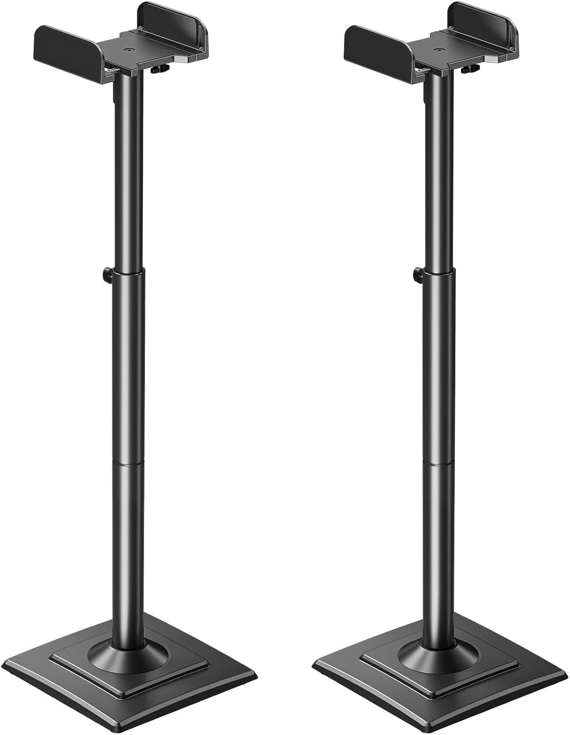 Sleek 34" to 43.3" Adjustable Speaker Stands with Concealed Cables – Alloy Steel