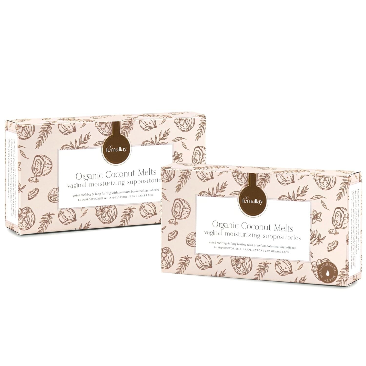 Organic Ultra-Hydrating Vaginal Suppository Melts - 100% Natural Relief, 2 Pack