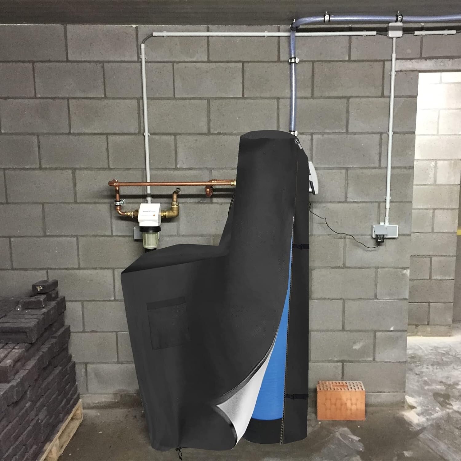 All-Weather Protection Water Softener Brine Tank Cover - Heavy Duty 600D Fabric