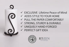 Load image into Gallery viewer, Handcrafted Wrought Iron Paper Towel Stand - Decorative &amp; Space-Saving Solution