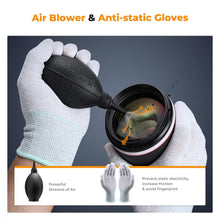 Load image into Gallery viewer, Pro Lens Cleaning Kit with Anti-Static Gloves &amp; 15ml Cleaning Liquid - Blue