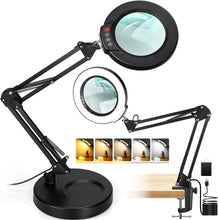 Load image into Gallery viewer, Hands-Free 10X LED Magnifying Lamp &amp; Desk Light - Perfect for Reading &amp; Crafts