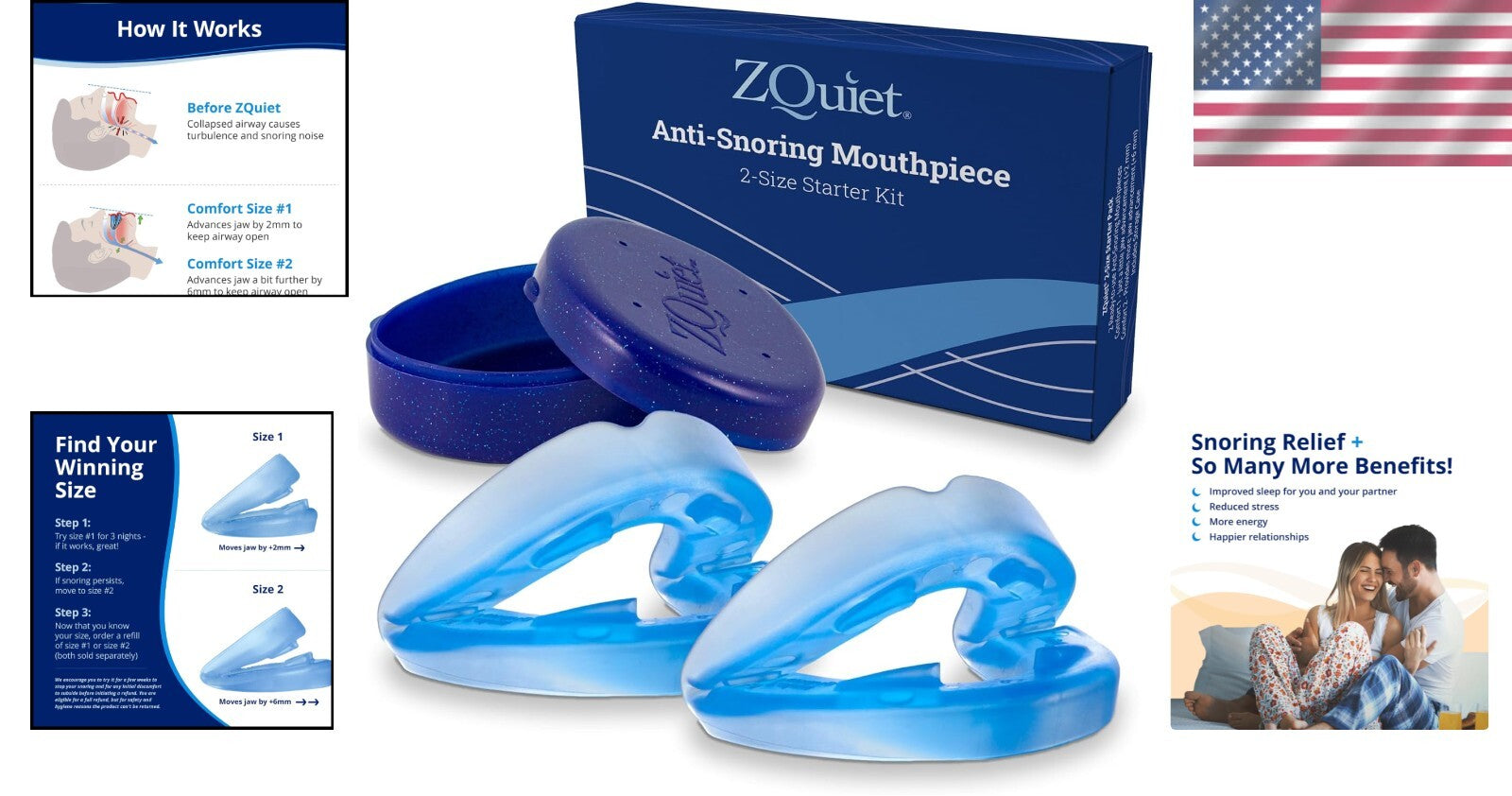 Effective Anti-Snoring Mouthpiece - Flexible Design with Storage Case Included