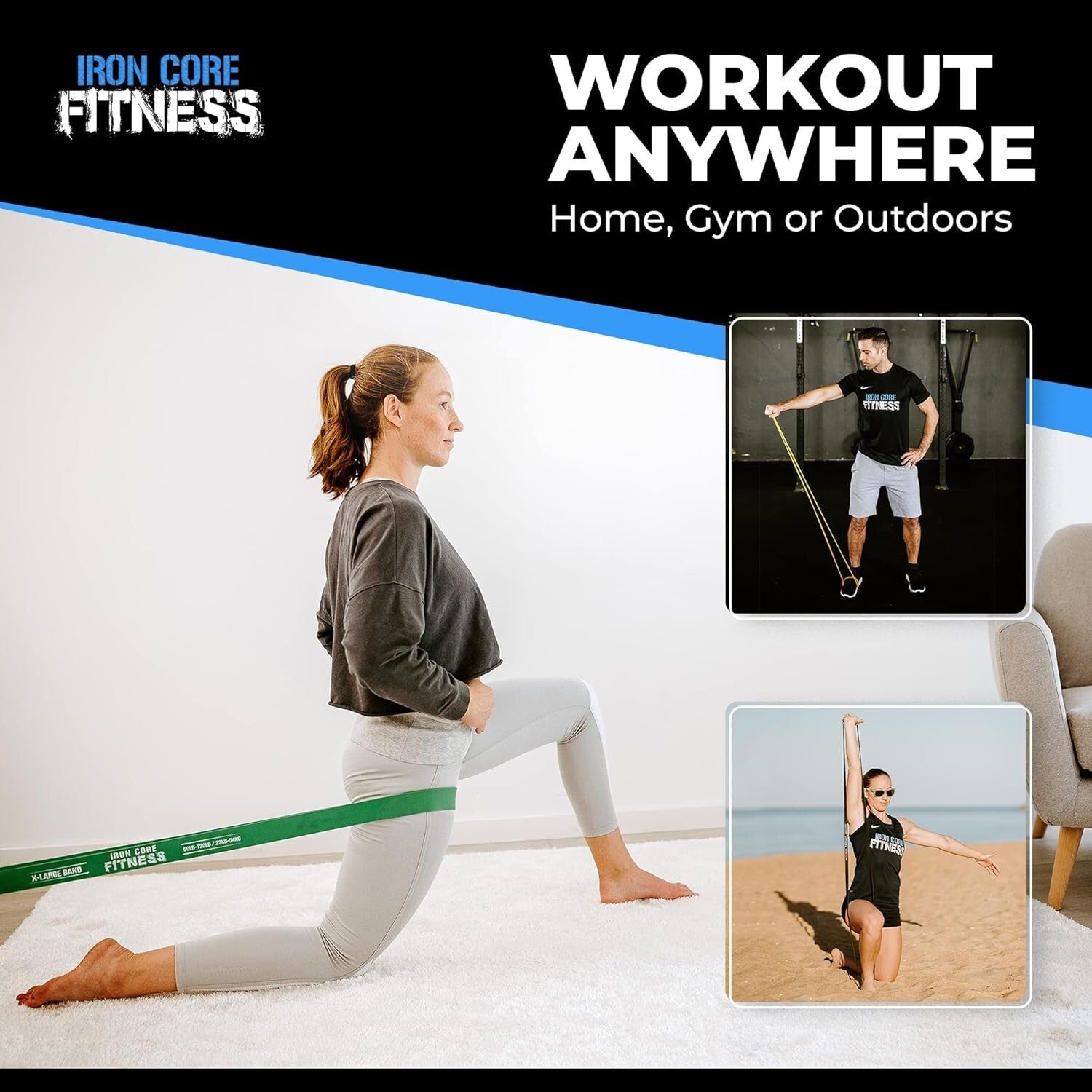 Durable Natural Rubber Resistance Bands Set - 5 Tension Levels for All Fitness