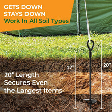 Load image into Gallery viewer, Rust-Resistant Heavy-Duty Ground Anchors (20”) for Tents and Canopies - Set of 8