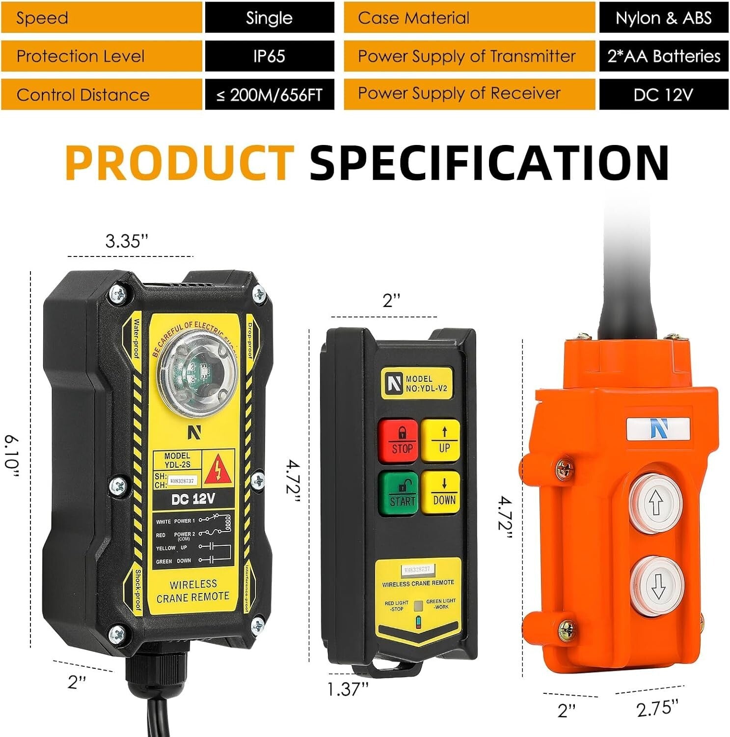 Versatile 2-in-1 Remote Control for Crane and Dump Trailer - Compact & Efficient