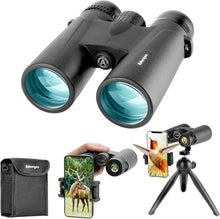 Load image into Gallery viewer, Lightweight 12x42 High Powered Binoculars with Phone Adapter for Bird Watching