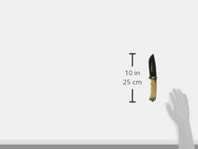 Load image into Gallery viewer, Versatile Brown Rubber Handle Bowie Knife with Firestarter &amp; Cord Cutter, 4.25"