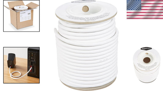100-Foot 12-Gauge Speaker Wire Cable - Clear High-Quality Audio Connection