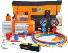 Load image into Gallery viewer, Comprehensive 4 CFM Vacuum Pump with Leak Detector and Pressure Hoses Included