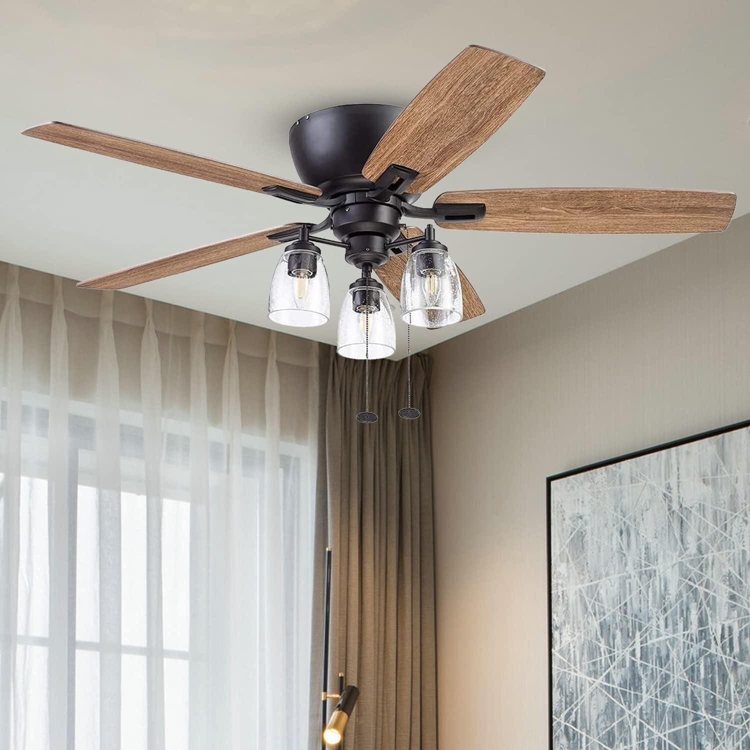 Elegant 4-Pack Seeded Glass Lamp Shades, 2-1/8" Fitter for Contemporary Style