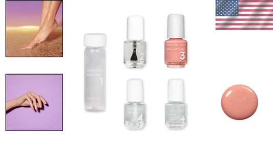 5-Piece Mini Nail Care Kit - Sunset Glow Semi-Sheer Shimmer for Easy Manicures