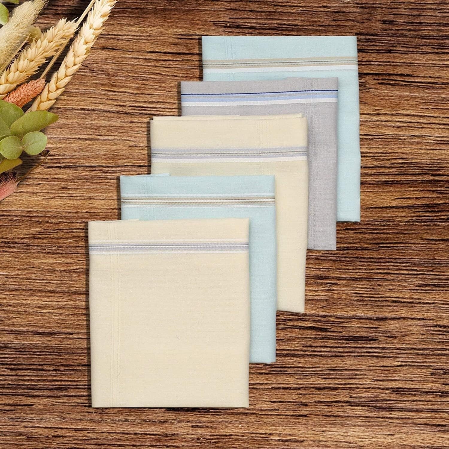 Durable & Stylish 10 Piece Cotton Hankie Set - Skin-Friendly & Machine Washable