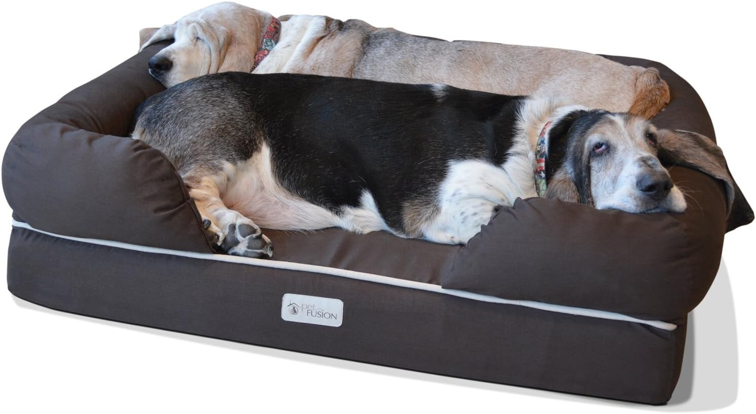 Large Orthopedic Dog Bed with Bolster - Machine Washable Cover, YKK Zippers