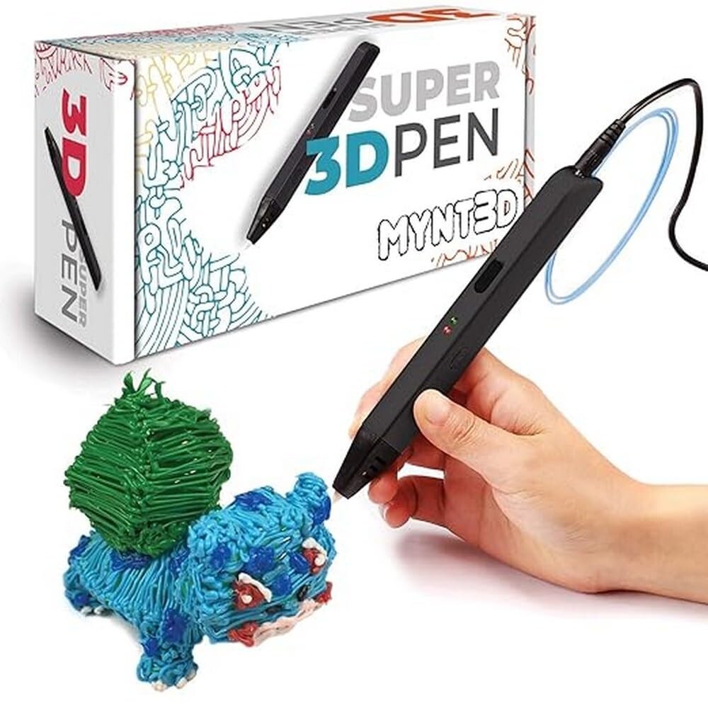 Ergonomic 3D Printing Pen with Adjustable Flow for Kids & Artists - Black
