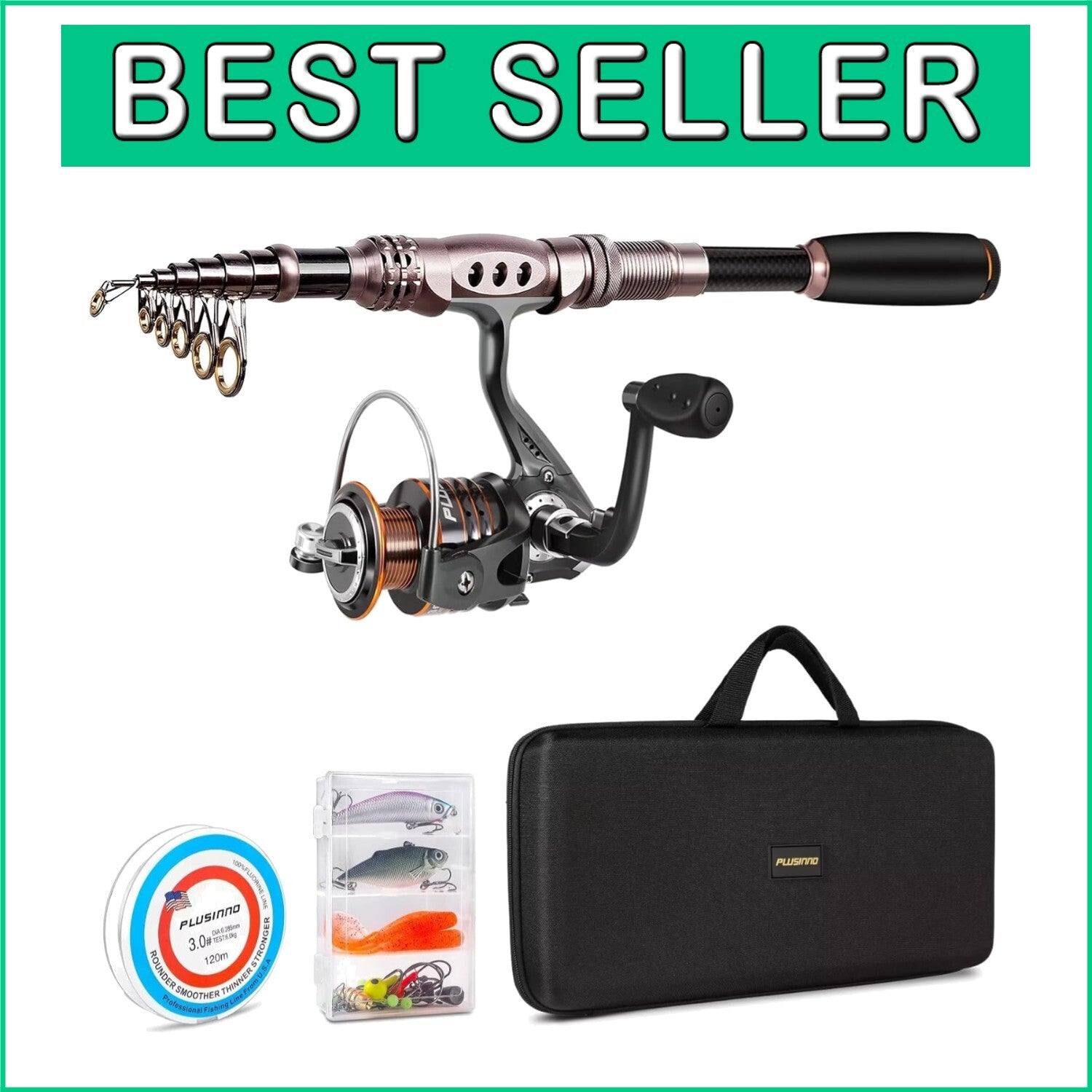 Portable 8.86ft Fishing Rod and Reel Set with Accessories - Ultimate Travel Kit