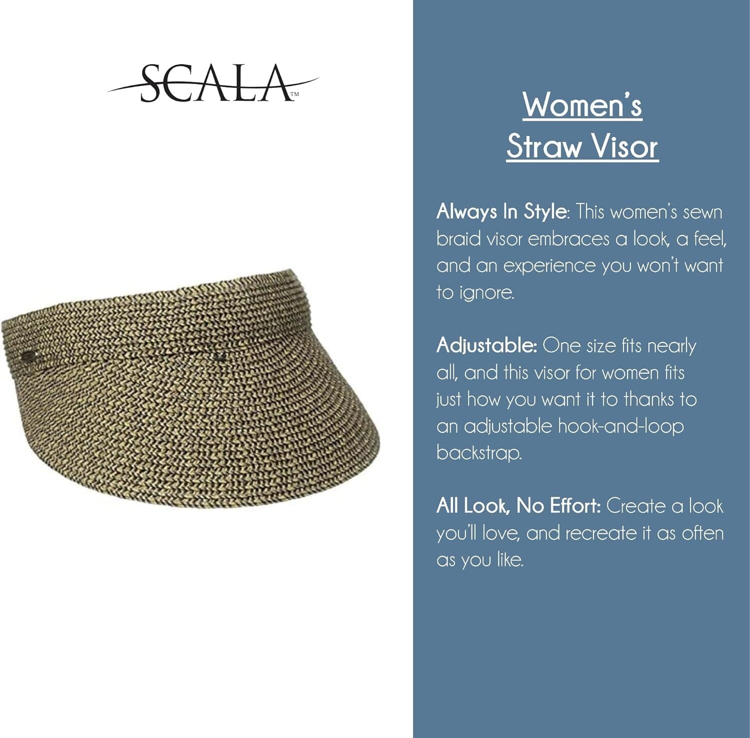 Lightweight Adjustable Paper Braid Visor - Summer Essential for Women