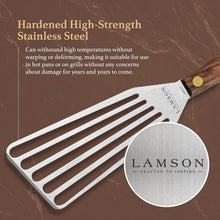 Load image into Gallery viewer, Professional-Grade Chef's Slotted Turner 3" x 6" with Oiled Walnut Handle