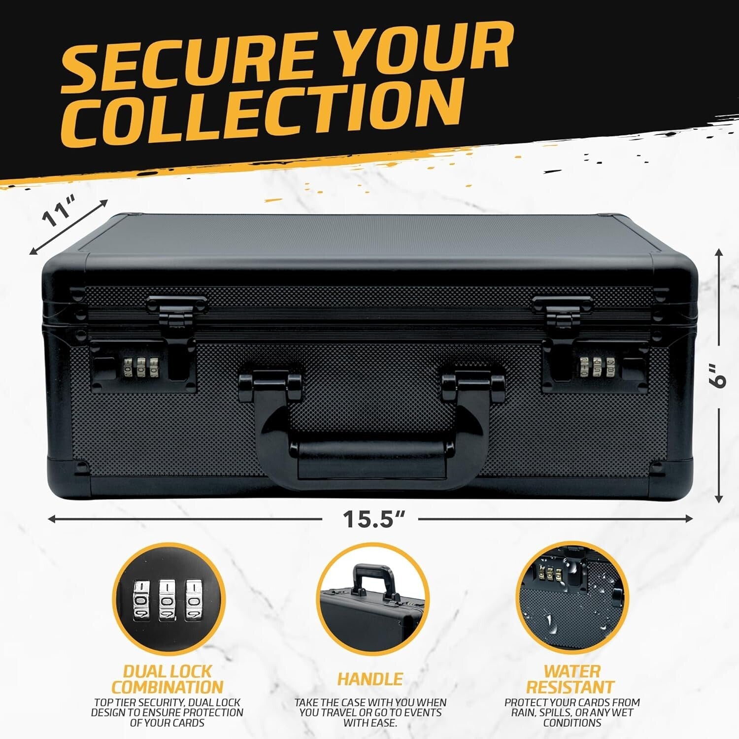 Secure Trading Card Box Holds 2700 Sleeved Cards - Durable Aluminum Design