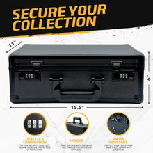 Load image into Gallery viewer, Secure Trading Card Box Holds 2700 Sleeved Cards - Durable Aluminum Design