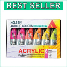Load image into Gallery viewer, Heavy Body Acrylic Paints - Luminous Set of 6, 60ml for Creative Projects
