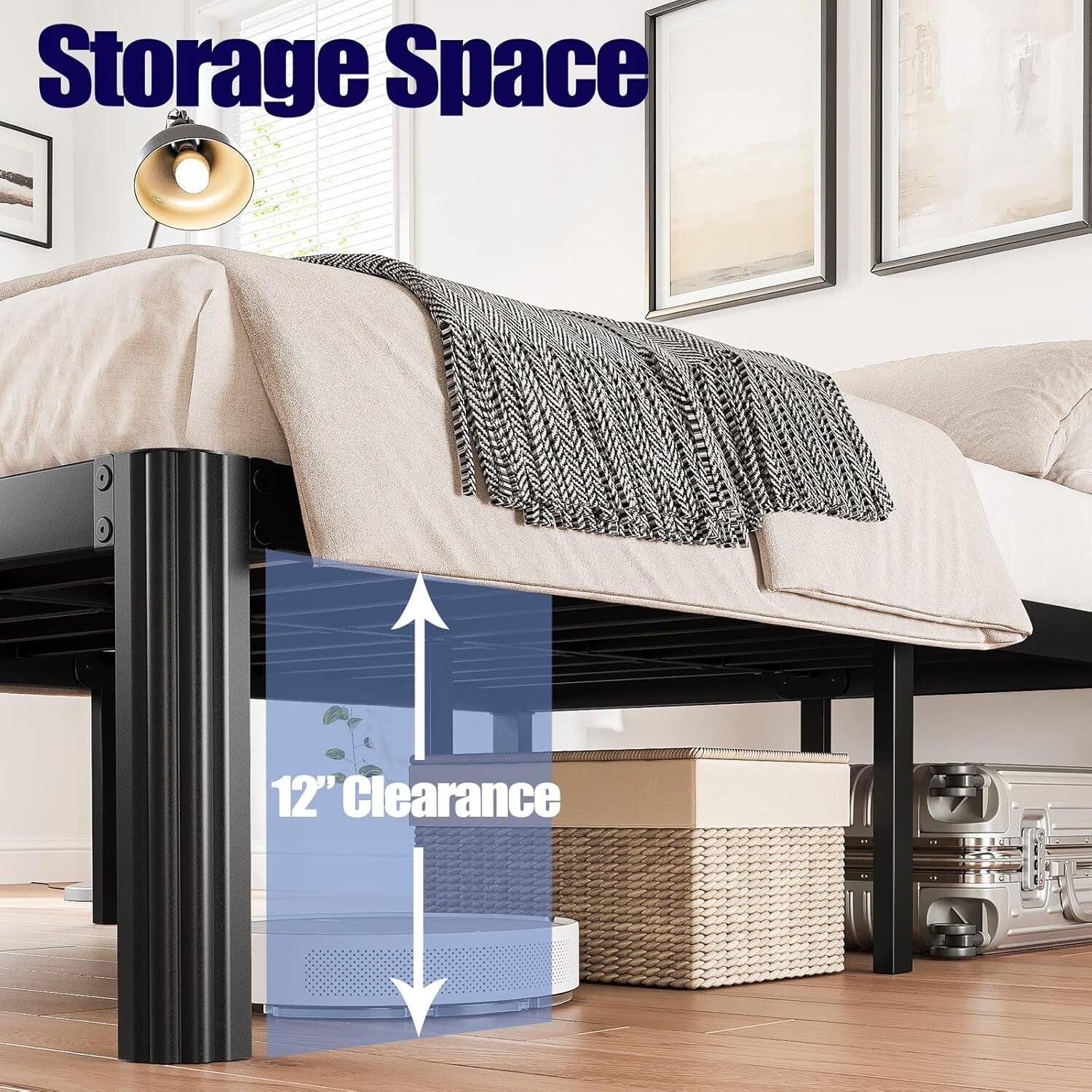 14-Inch Heavy Duty Metal Bed Frame Full - No Box Spring Needed, Easy Assembly