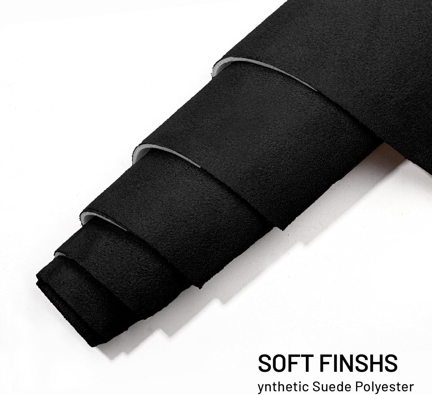Foam-Backed Black Suede Headliner 98" L × 60" W - Ideal for DIY Projects