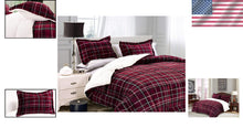 Load image into Gallery viewer, Luxurious King/Cal King Plaid Micro-Suede Comforter Set - Reversible 3-Piece