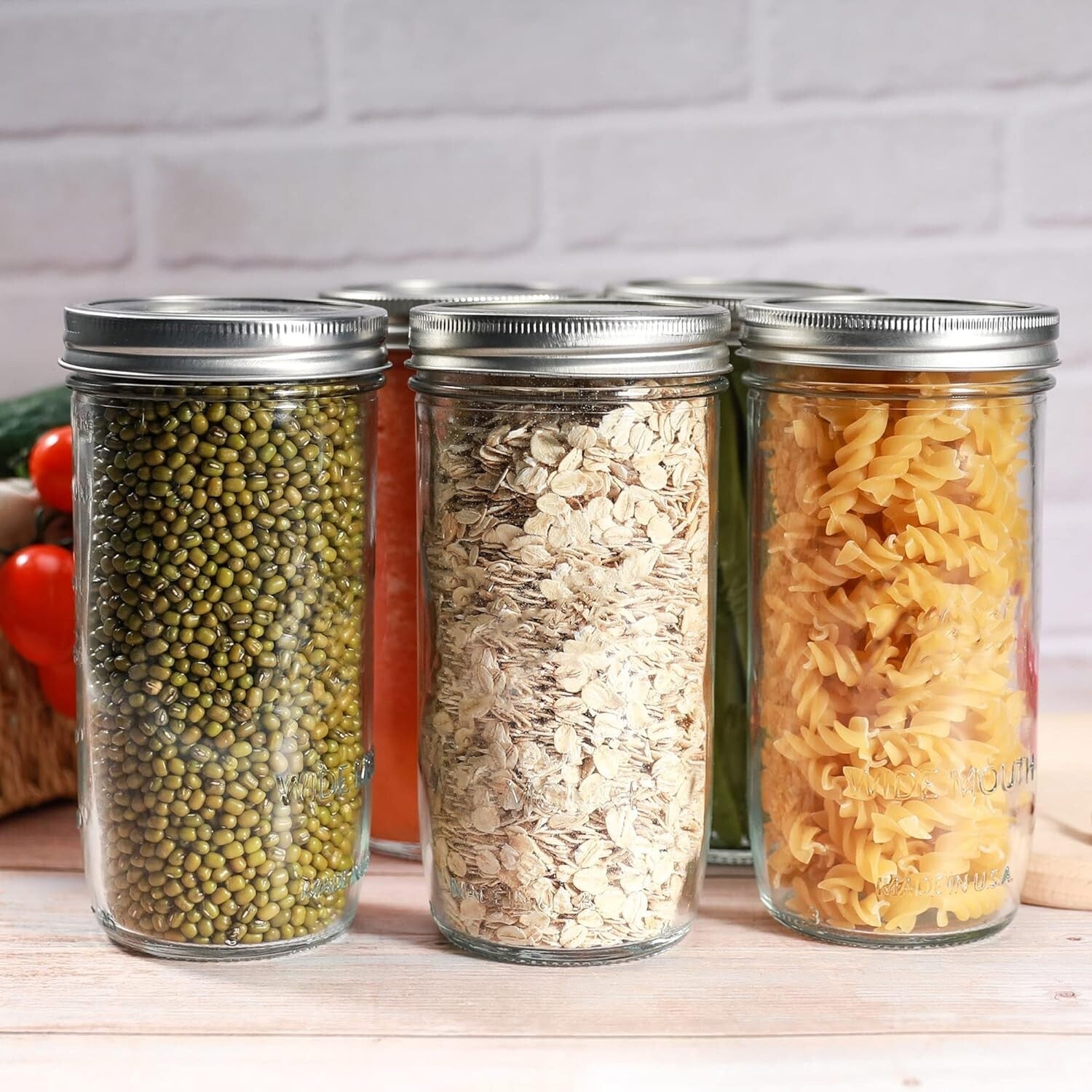 Durable Lead-Free 24oz Glass Jars - 12 Pack with Airtight Lids for Food Storage