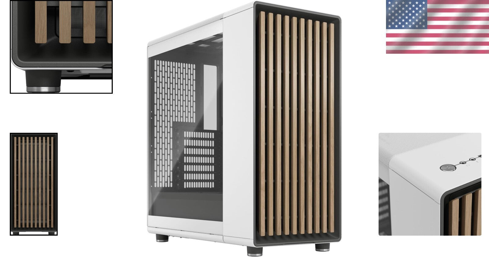 Clear Glass and Oak PC Gaming Case - Modern Design with Customizable Features