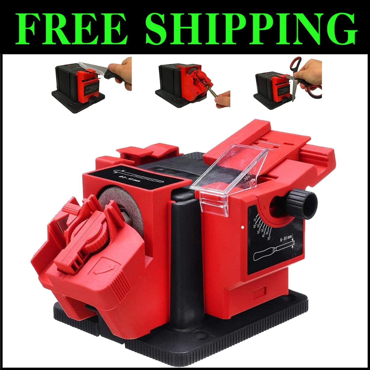 Electric Multifunctional Sharpener for Knives, Chisels & Drills - Compact Design