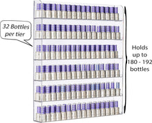 Load image into Gallery viewer, Ultimate Nail Polish Organizer - 6 Tier Acrylic Rack for Wall, Includes Cloth