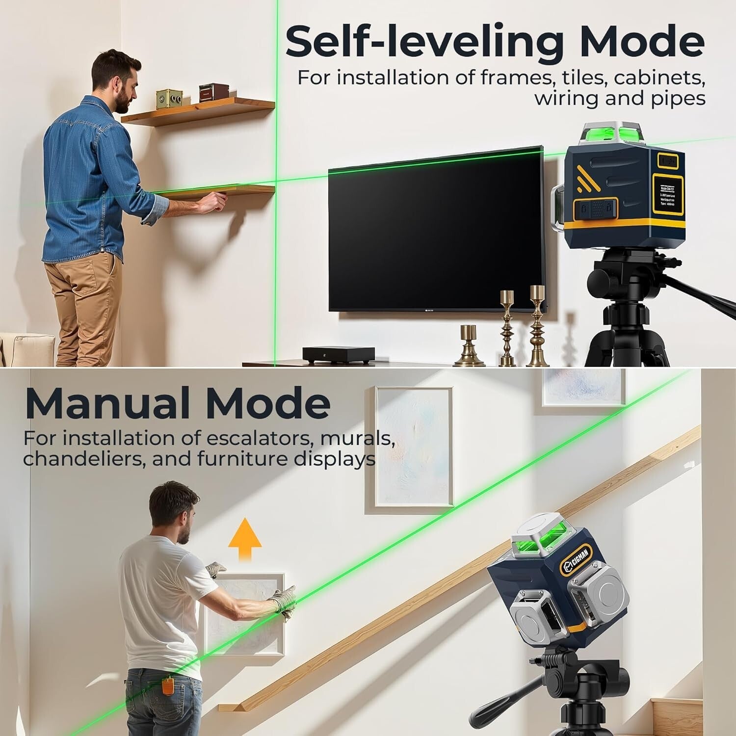 Professional 3D Green Laser Level with 12 Lines & Remote Control for Precision