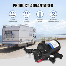 Load image into Gallery viewer, Compact 12V Water Pump with 45PSI Pressure Switch - Ideal for RVs &amp; Campers