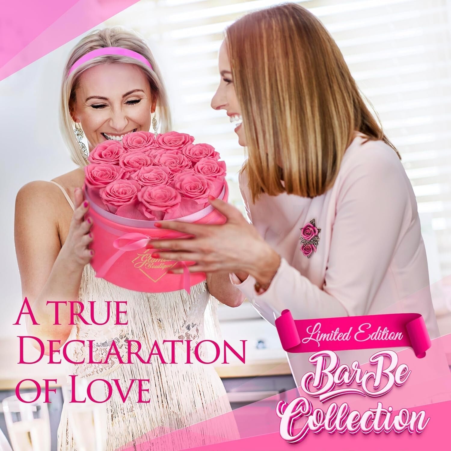 Beautiful Preserved Rose Bouquet in Velvet White Box - Gift of Lasting Love