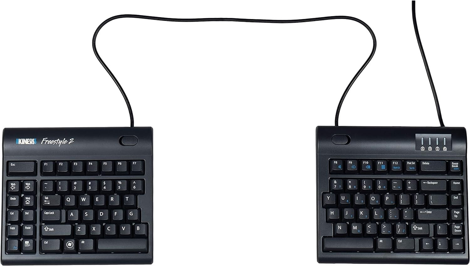 Plug-and-Play Freestyle2 Ergonomic Keyboard with 20” Separation for Office Use