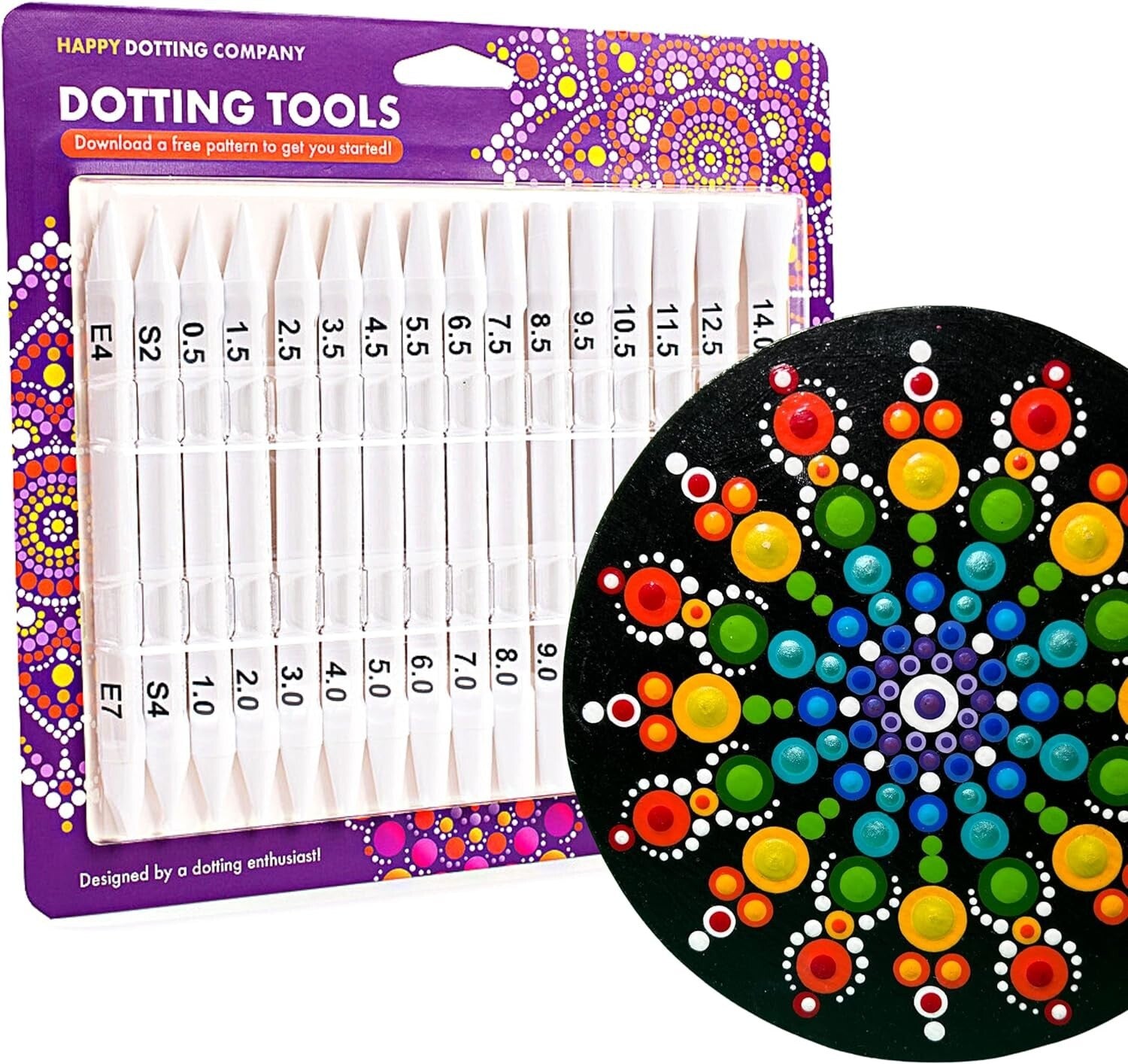 Creative Art Dotting Tools for Rocks & Canvas - Complete 16pc Set, Easy to Clean