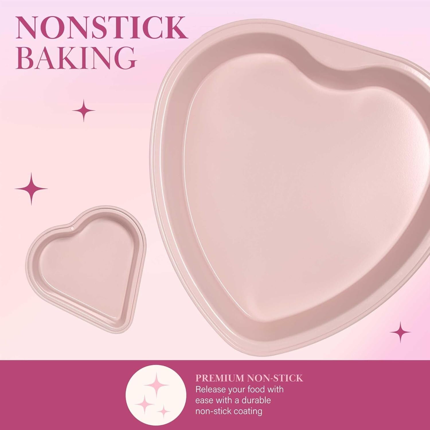 Durable Heart Shaped Nonstick Bakeware Set - Perfect for Birthday Celebrations