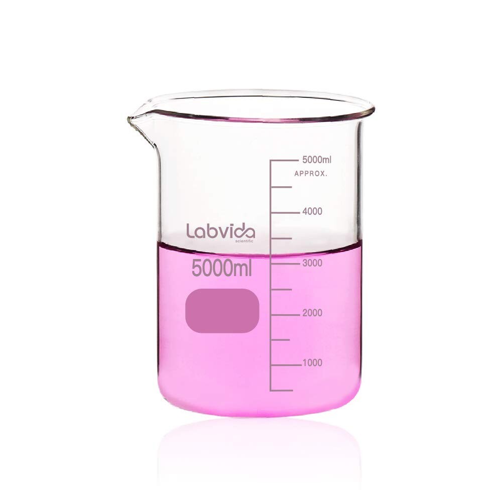 5000ml Borosilicate Glass Beaker, ASTM E960 Compliant - Laboratory Essential