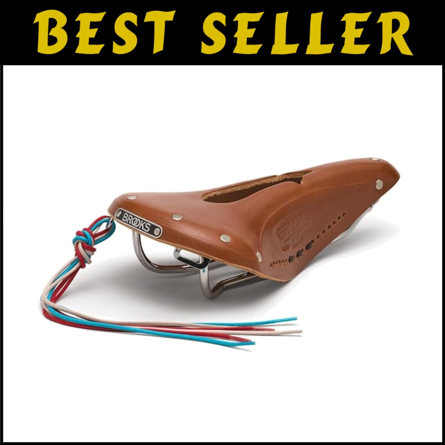 Classic B17 Carved Leather Bike Saddle - Pressure Relief and Timeless Design