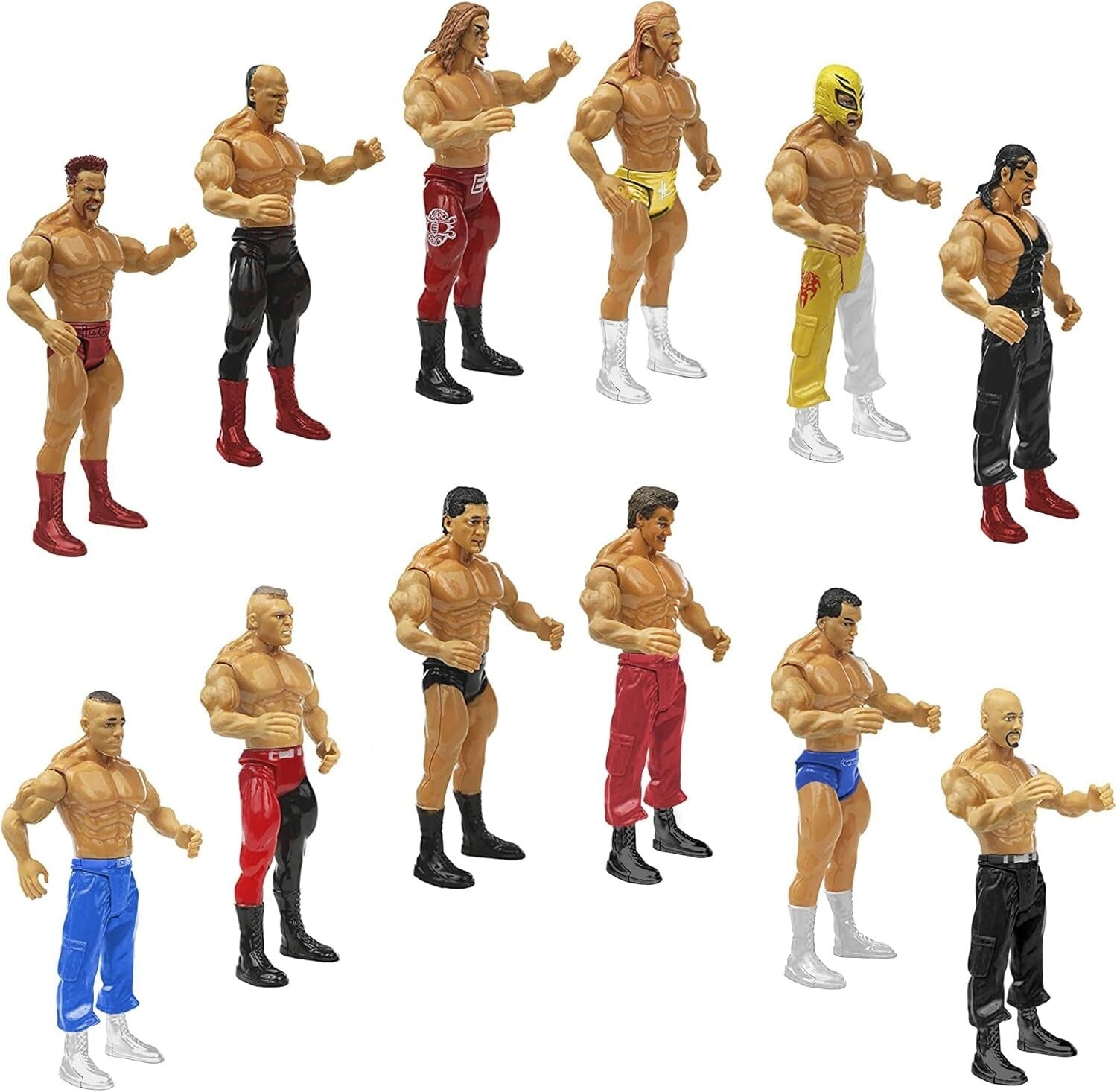 Deluxe 12pc Wrestling Action Figures Set - 7-Inch Realistic Wrestlers for Kids