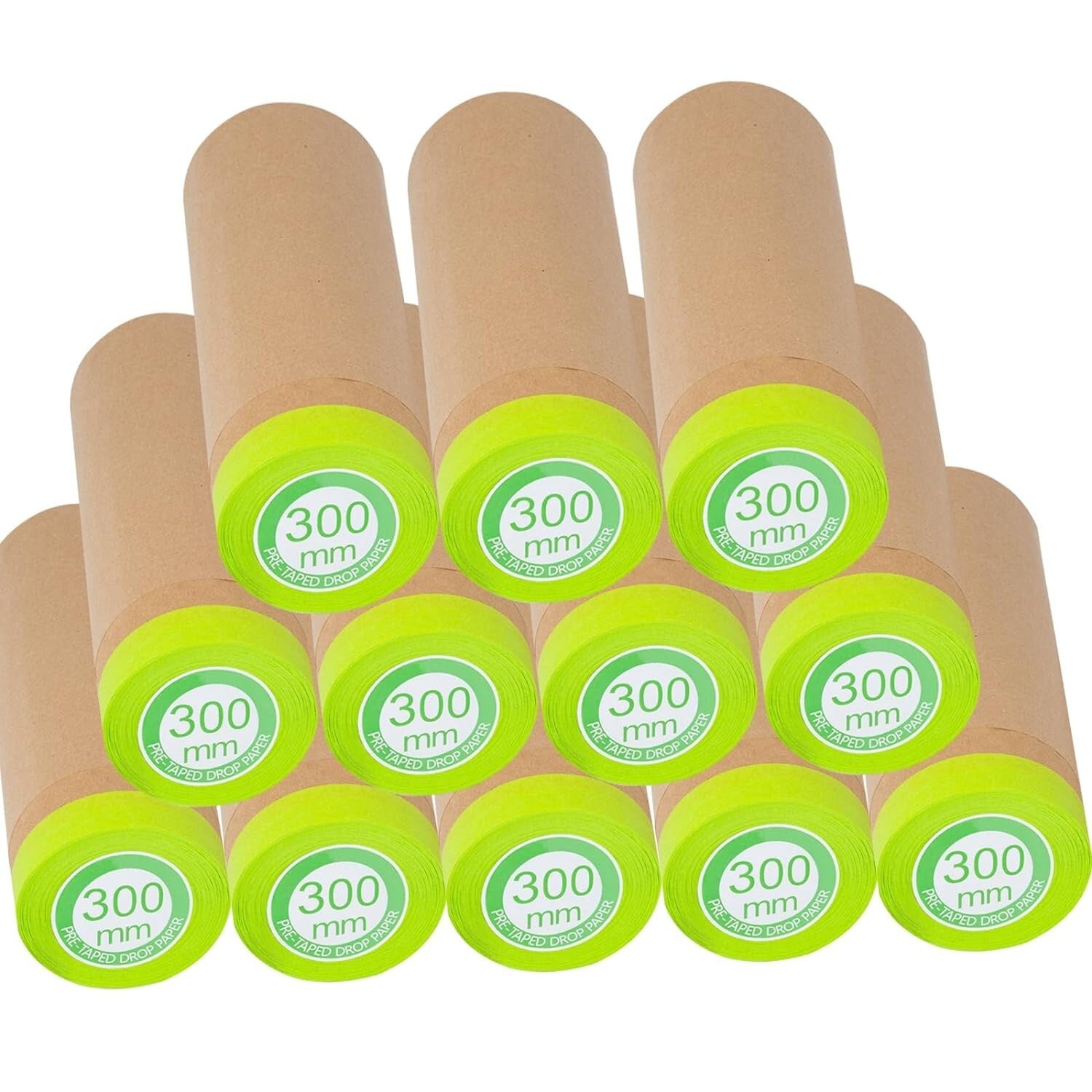 Premium Pre-Taped 2-in-1 Masking Paper Roll: 12" x 50 ft for Effortless Painting