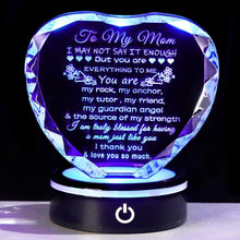 Load image into Gallery viewer, Personalized Crystal Keepsake for Mom - Heart Design with Vibrant LED Base