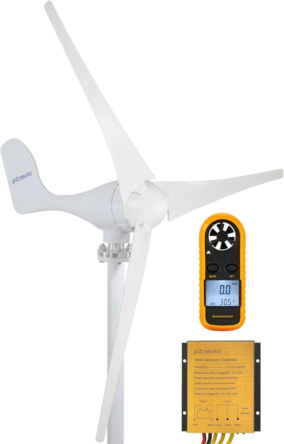 Lightweight 400W Wind Generator with Yaw System - Perfect for Wind-Solar Hybrid