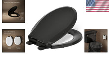 Load image into Gallery viewer, Sleek Black Toilet Seat with ReadyLatch for Effortless Cleaning &amp; Comfort