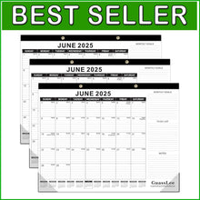 Load image into Gallery viewer, Stunning 3-Pack Wall Planner 2025 - 19-Month Calendar for Office &amp; School