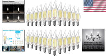 Load image into Gallery viewer, 24 Pack E12 LED Candelabra Light Bulbs - 5.5W Dimmable with Vintage Flame Tip