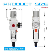 Load image into Gallery viewer, Auto Drain Air Filter/Regulator Combo with 5 Micron Filter &amp; Metal Bracket