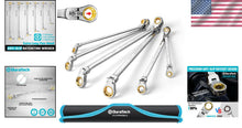Load image into Gallery viewer, Extra Long Anti-Slip Flex-Head Ratcheting Wrench Set - 6-Piece Metric CR-V Steel