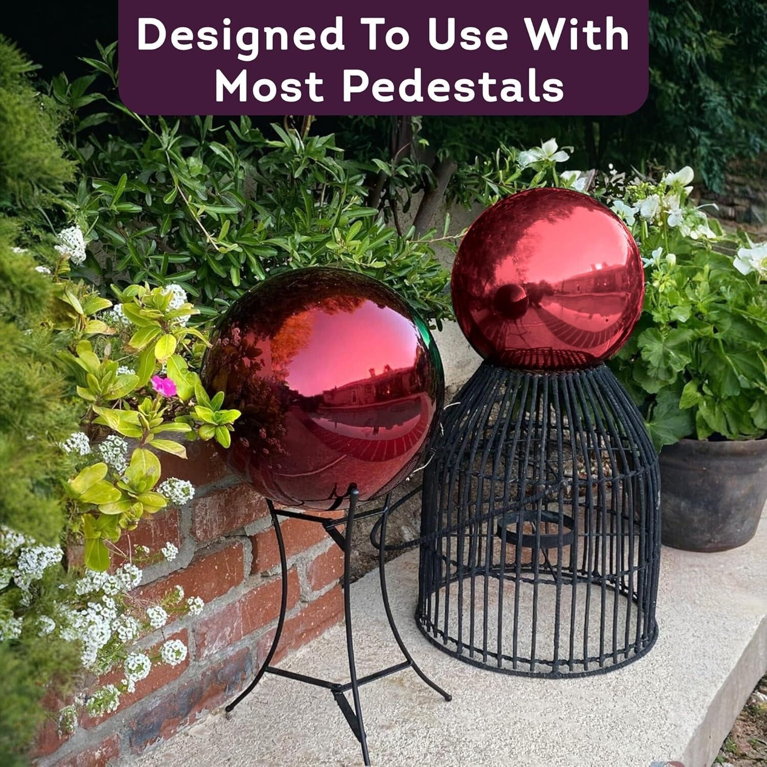 Stunning 10" Shiny Gazing Ball - Ideal Tabletop Decor for Garden Enthusiasts